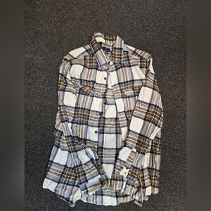 George Brown and Cream Plaid Shirt